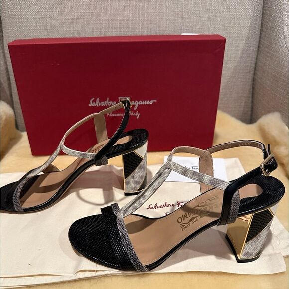 Salvatore Ferragamo strappy Leather Ankle Strap Sandals 37,5 (7,5) and 37 (7) - Picture 4 of 13